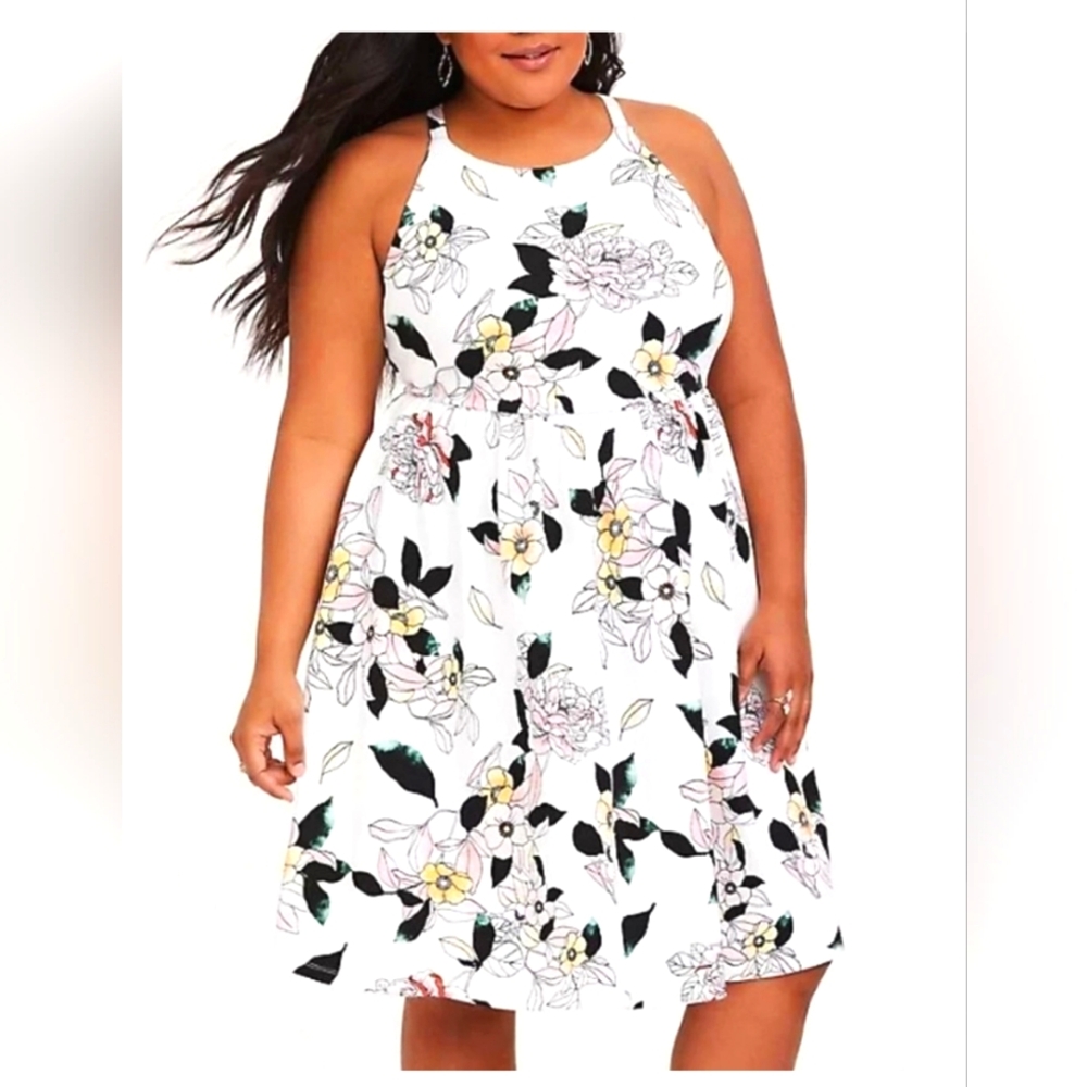 TORRID Textured Floral Dress NEW (2X)